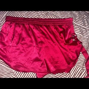 Pink silk shorts